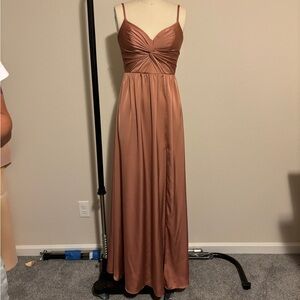 Azazie Copper Maxi Dress